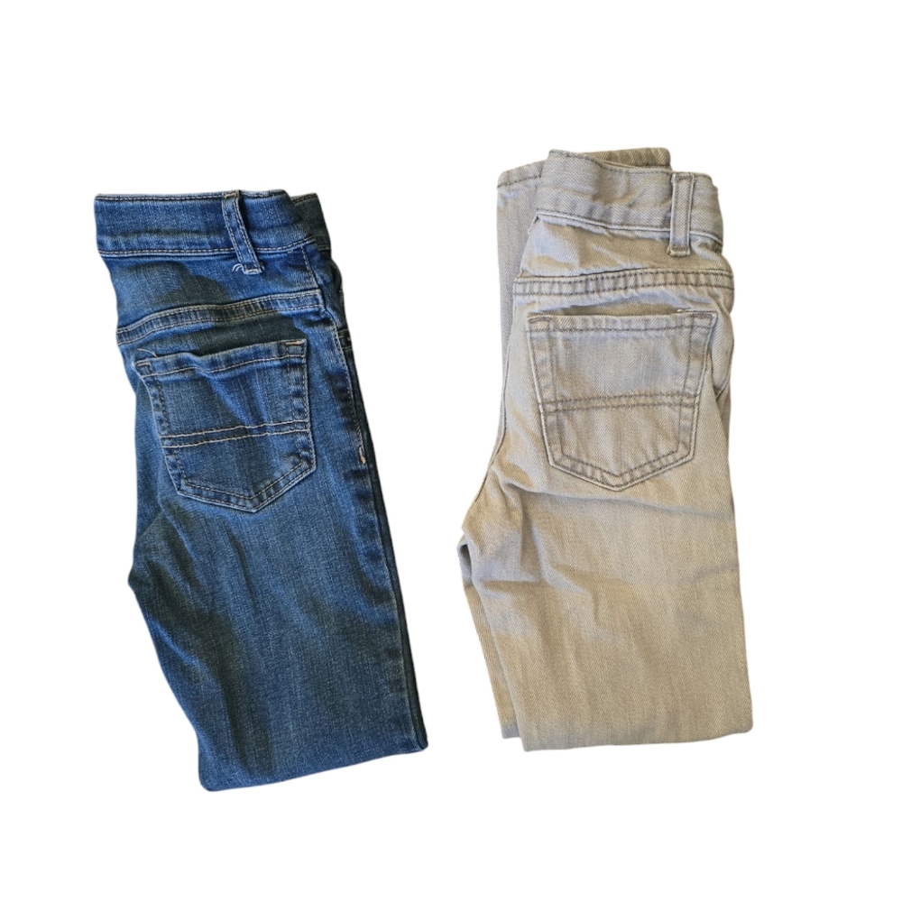 The Children's Place boys Jeans Duo - Blue Denim & Light Khaki